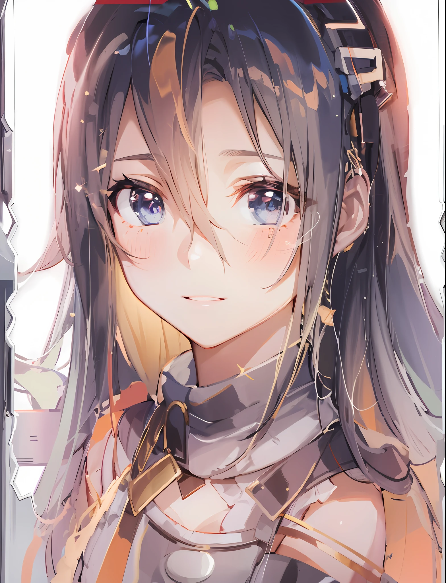Anime girl with long hair and blue eyes in a frame, high detailed official artwork, Portrait Chevaliers du Zodiaque Fille, anime moe art style, anime visual of a cute girl, Hestia, From Arknights, made with anime painter studio, Also, detailed portrait of an anime girl, a beautiful anime portrait, zerochan art, Detailed key anime art, sao style anime --auto