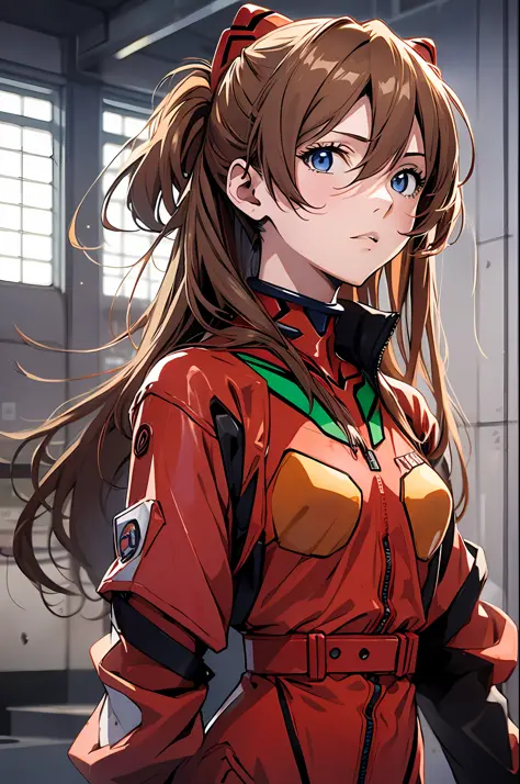 1 girl, asuka, red clothes, evangelion