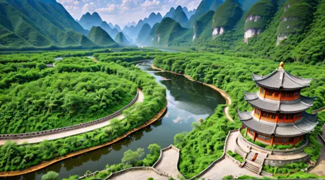 guangxi hechi landscape is a world