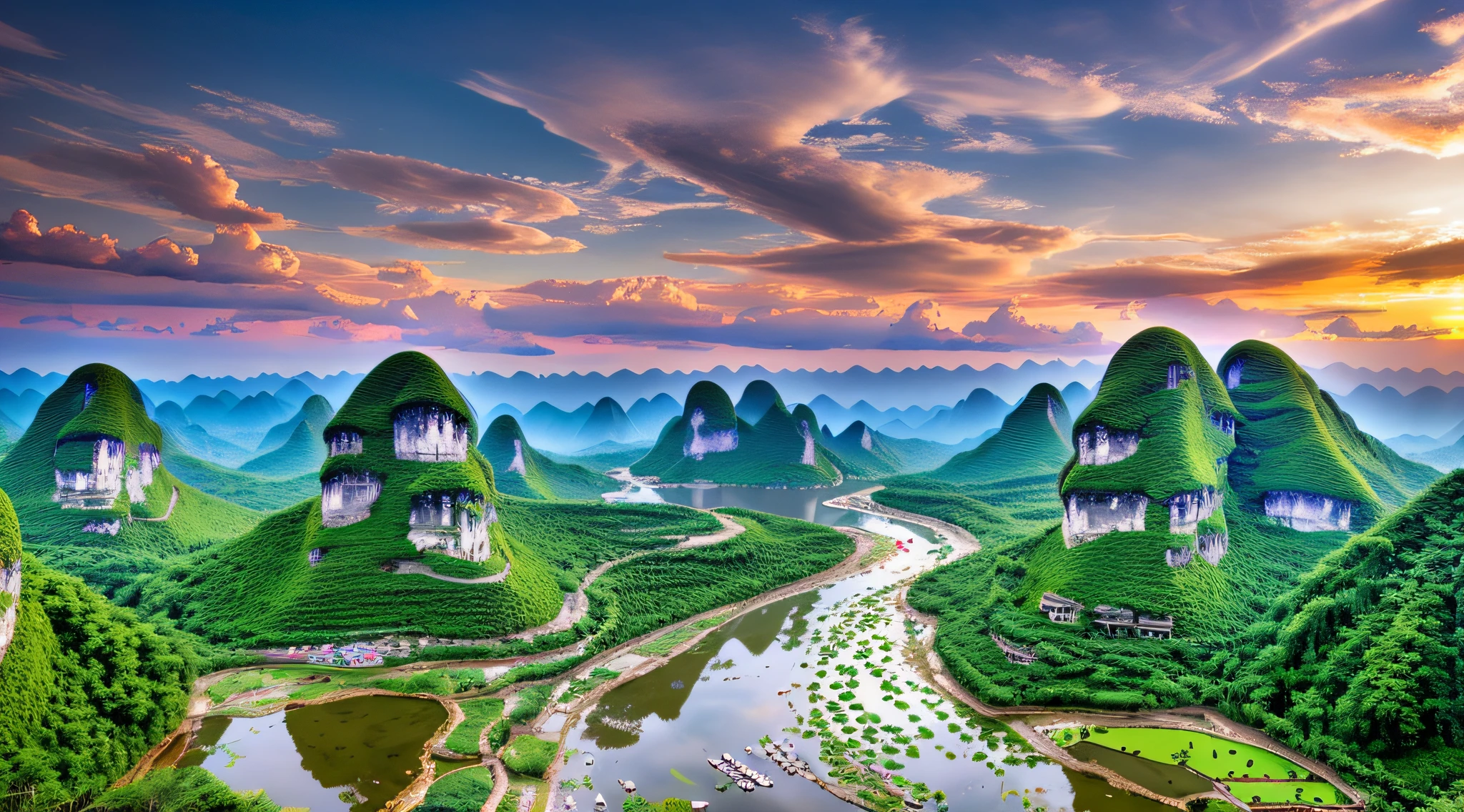 Guangxi Hechi landscape is a world