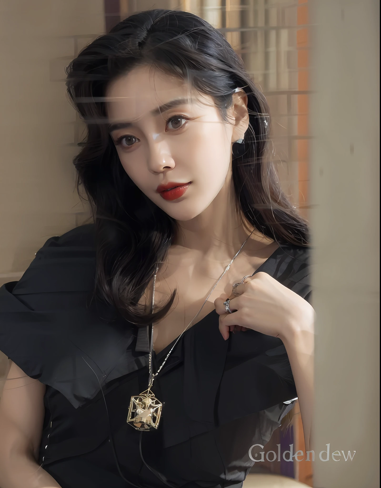 Araf woman in black dress posing for photo, korean artist, heonhwa choe, female actress from korea, song hye - kyo, hwang se - on, Izzy-silver(Lee Ji - Eun), Lee Ji-eun, portrait jisoo blackpink, Psychiatric / Shin Min Jeong, jimin, Li Bingbing, Songs inspired by Zhang Shuqi, jia, taejune kim