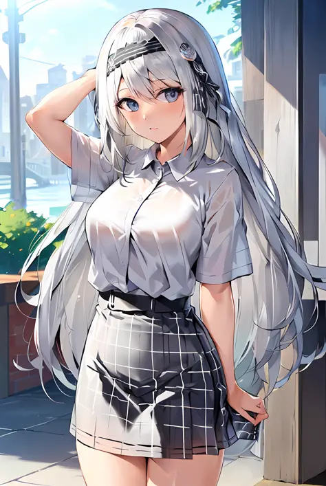 Girl with white hair one meter five big eyes