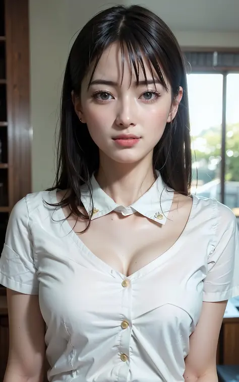 (8K、top-quality、​masterpiece:1.2)、超A high resolution、(Photorealsitic:1.4)、ultra-detailliert、(Details Beautiful Girl:1.4)、(mideum breasts:0.8)、Chest staring at camera、Gaze staring at the camera、detailed face details、beatiful detailed eyes、(Eyes too)、in a wh...