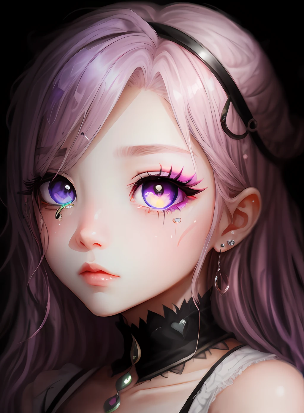 Pink purple pupil tear nevi