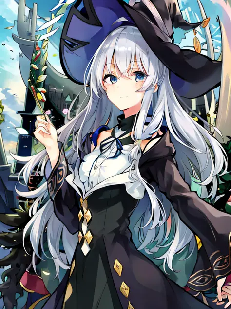 anime - style image of a woman dressed in a witch costume, flirty anime witch casting magic, pretty sorceress, beautiful female ...