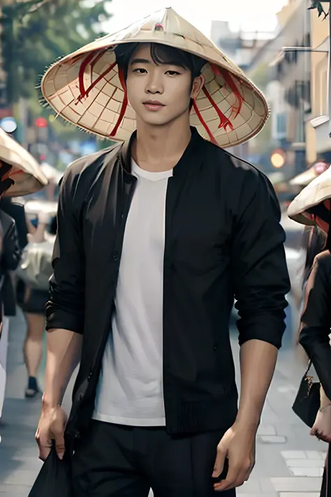 handsome men ,vietnamese hat