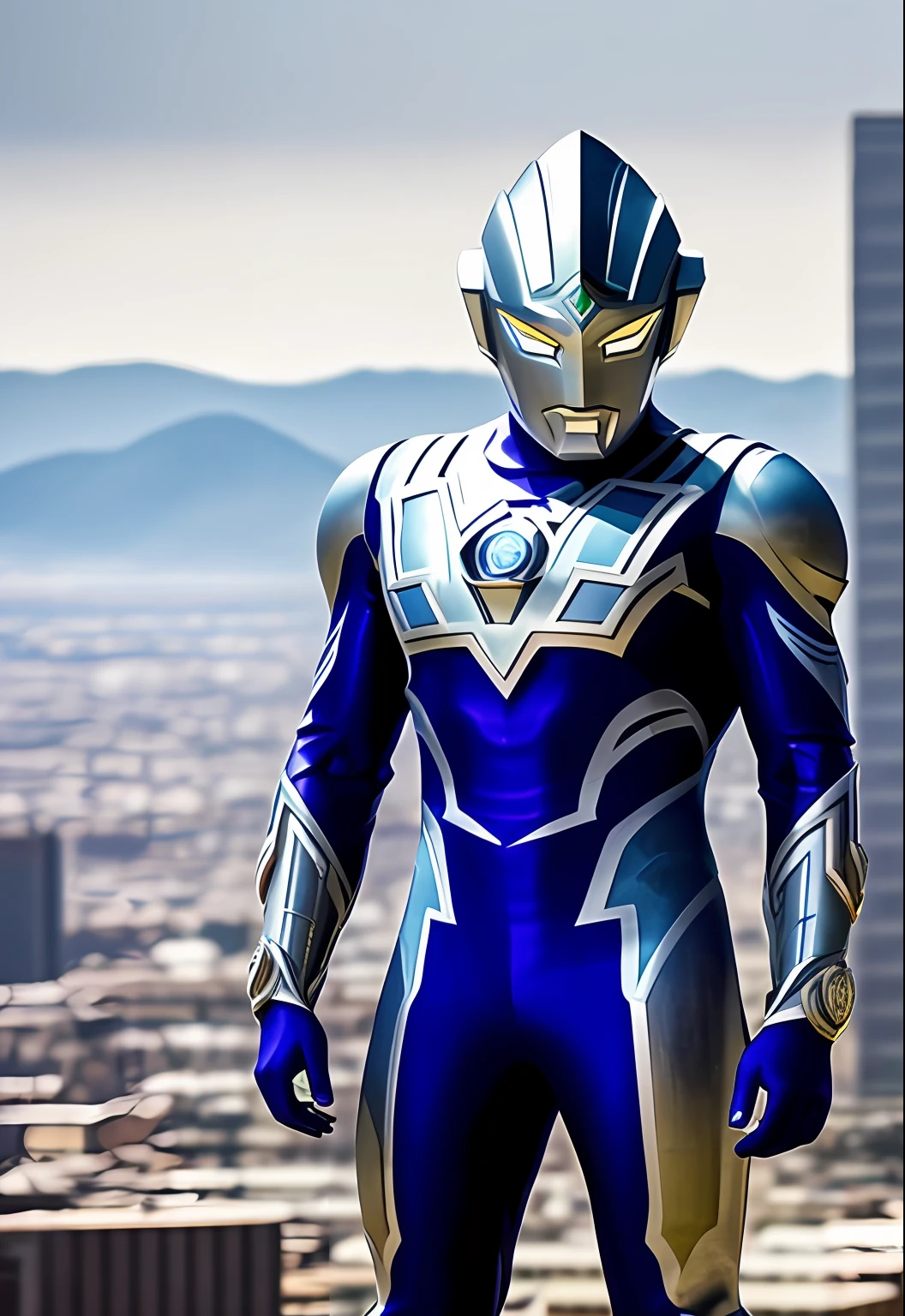 ultraman,(165feet height), [red|black], realistic, high detail raw photo, masterpiece, best quality, detailed, hyper realistic, (full body), detailed face, highly detailed, hdr, ((smooth)), sharp focus, look at viewer, (ruined city), (((detailed background))),