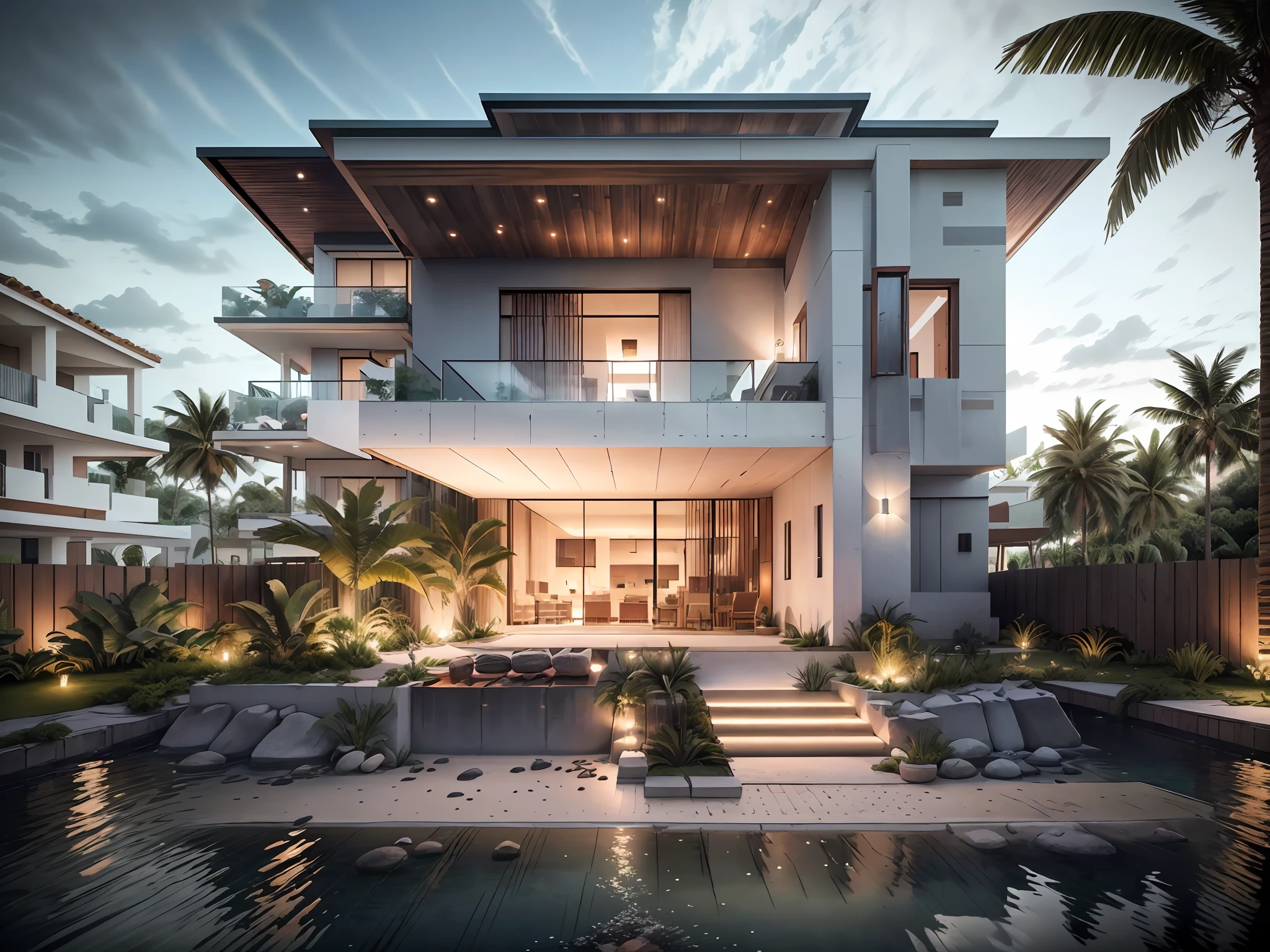 منزل بوهو, فيلا فاخرة على شاطئ البحر الكاريبي, فيلا زجاجية مفتوحة مع حديقة على السطح, حديث, متحرك (صورة خام, حقيقي, أفضل جودة, تحفة:1.2), (hyper حقيقيistic, photo-حقيقيistic:1.2), جودة عالية, (الإضاءة المظلمة:1.2), إضاءة مثالية, com.archdaily, ملخص الهندسة المعمارية الحائز على جائزة الهندسة المعمارية المستدامة, سينمائي