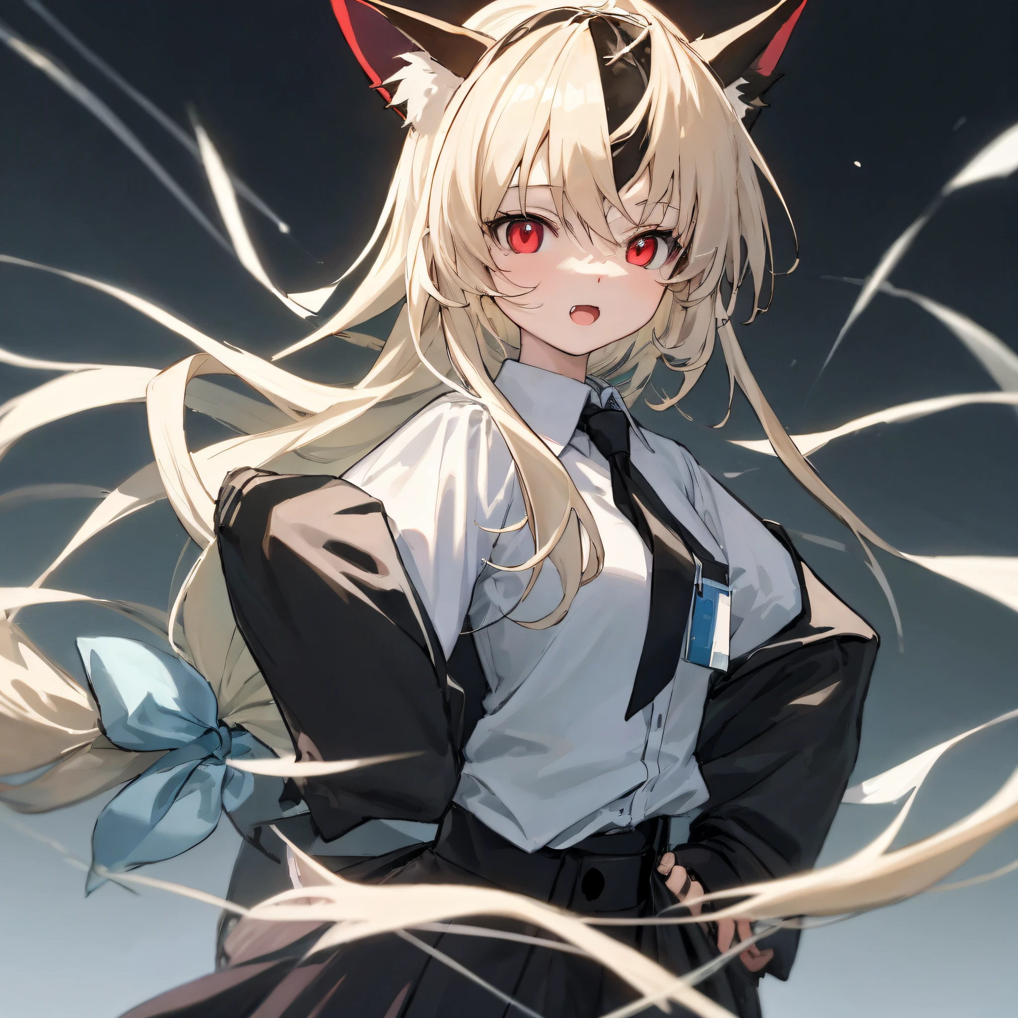 Anime-Mädchen mit langen weißen Haaren und roten Augen im schwarz-weißen Kostüm, beautiful Anime-Katzegirl, Anime-Katzegirl, cute Anime-Katzegirl, Anime-Mädchen mit Katzenohren, Very beautiful Anime-Katze girl, Anime-Moe-Kunststil, weißes Katzenmädchen, nekomimi, Anime-Katze, Stil von Anime4 K, Katzenfrau, Attraktives Katzenmädchen, Hochwertiger Anime-Kunststil