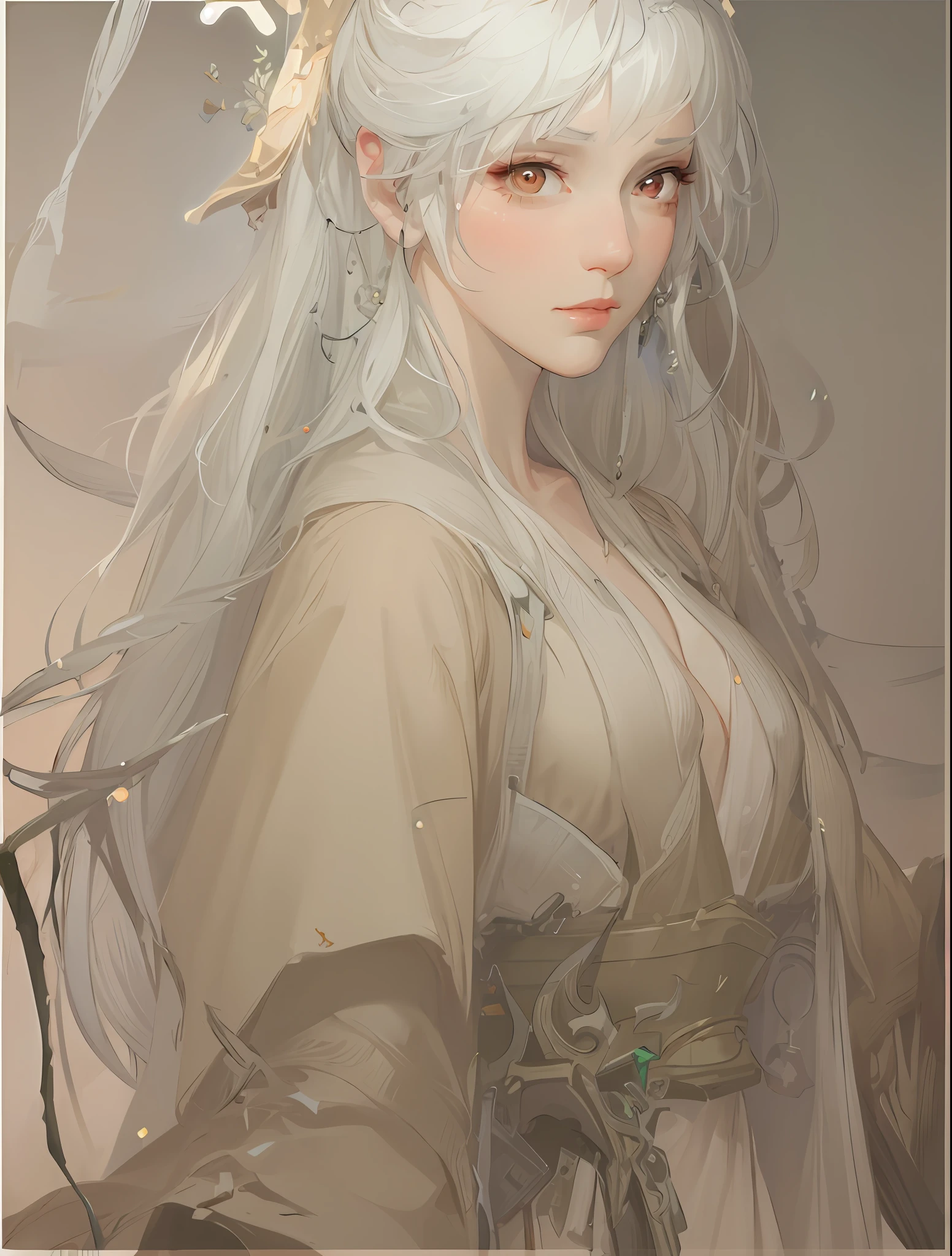 a close up of a woman with white hair and a white mask, beautiful character painting, guweiz, artwork in the style of guweiz, white haired deity, by Yang J, epic exquisite character art, stunning character art, by Fan Qi, by Wuzhun Shifan, guweiz on pixiv artstation