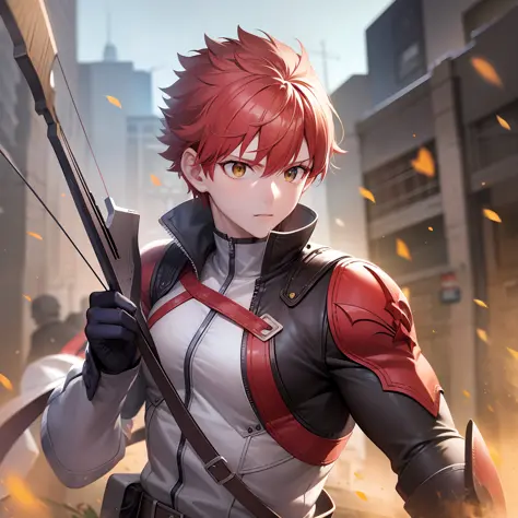 emiya, battle damage, combat position, archery,