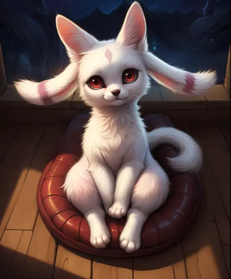 uploaded on e621, ((by lostgoose, by silverfox5213, by joaqun sorolla)), solo (((wildlife feral))) (((kyubey))) with ((white and...