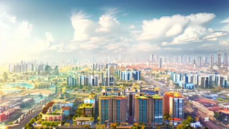 view of the city with many high-rise buildings, shenzhen, high-rise buildings, drone view of a city, aerial view of a city, enti...