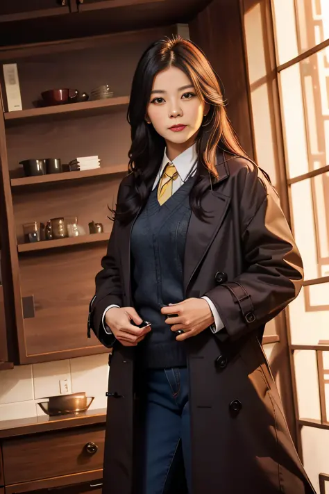 beautiful women ,55 years old, long hair style , lecturer, malaysian ,singaporean,wearing coat,