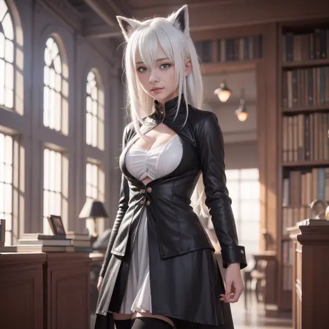 (masterpiece), (best quality), photorealism, realistic, ultra detailed, 8k resolution, (1girl), solo, beautiful, white hair, shi...