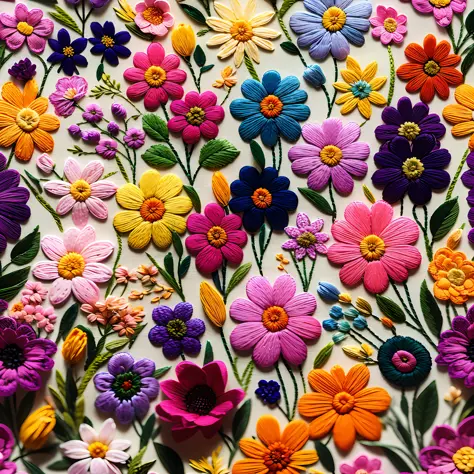 embroidery in many colors