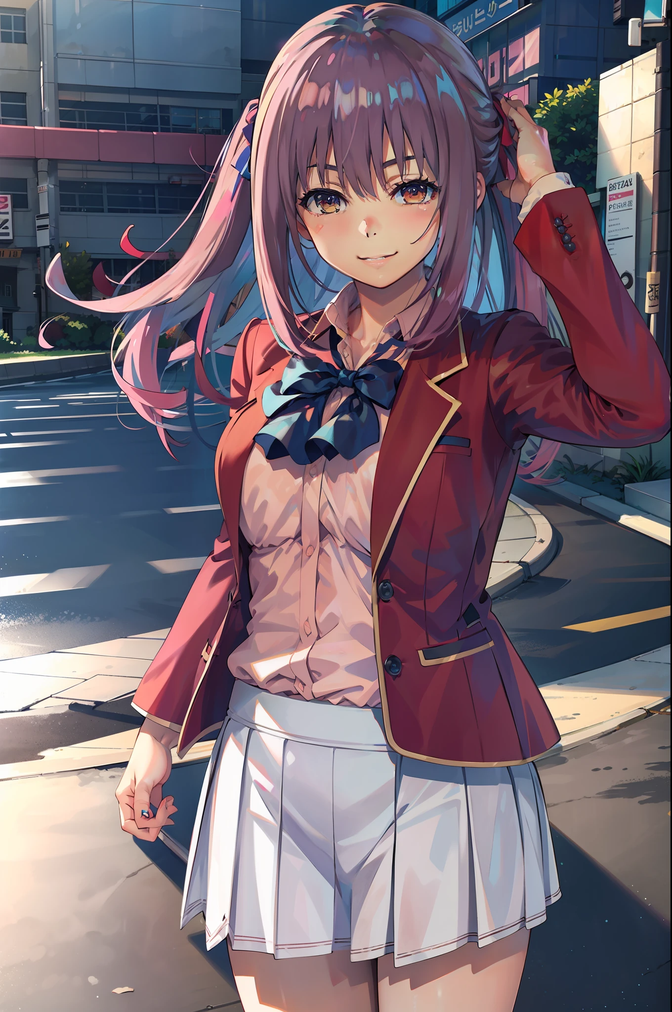 anime girl with long hair and a blue shirt and skirt, anime visual of a cute girl, beautiful anime high school girl, realistic schoolgirl, smooth anime cg art, anime moe artstyle, hyperrealistic schoolgirl, misato katsuragi, a hyperrealistic schoolgirl, (anime girl), anime girl with long hair, amasawa ichika