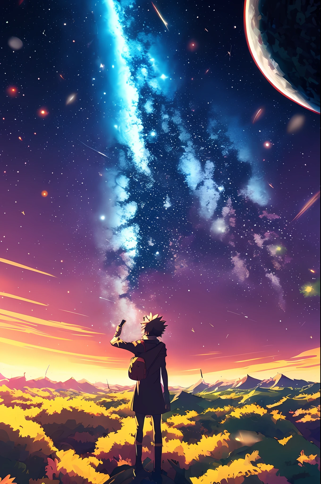 Meteor Anime Boy Anime Girl Love Night Friends Matte Finish Poster Paper  Print - Animation & Cartoons posters in India - Buy art, film, design,  movie, music, nature and educational paintings/wallpapers at