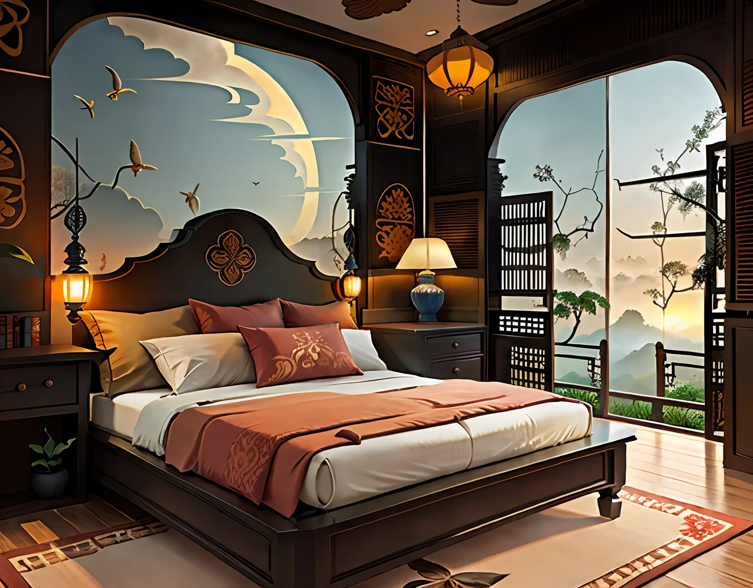 bedroom indochina motif