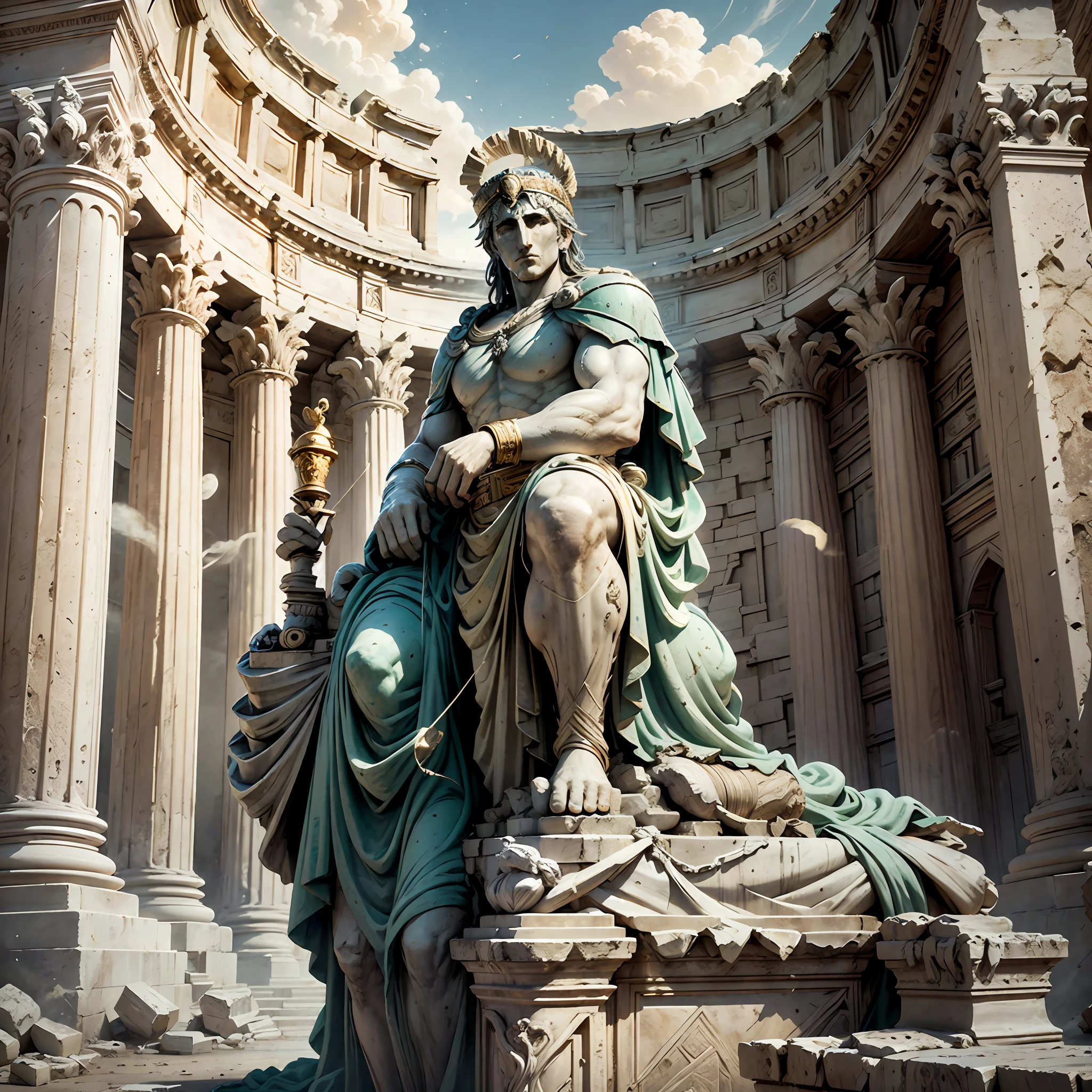 카이사르는 목성 카피톨리누스 숭배를 장려했습니다, 로마 판테온의 주요 신. 그는 로마의 카피톨리노 언덕에 있는 목성 카피톨리노 신전을 재건하고 확장했습니다, 도시에서 가장 웅장하고 인상적인 사원 중 하나입니다. --자동 --s2