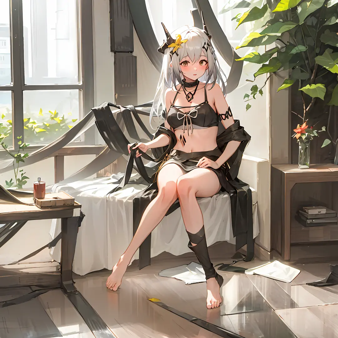 Anime girl sitting in chair，Holding a sword in hand, trending on artstation pixiv, author：Shitao, Kantai collection style, Guwei...