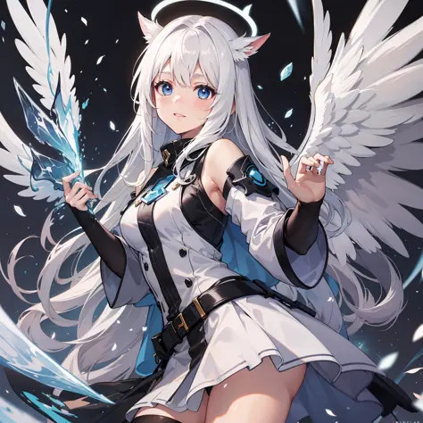 angelicales，white color hair，The halo，DOA，short  skirt