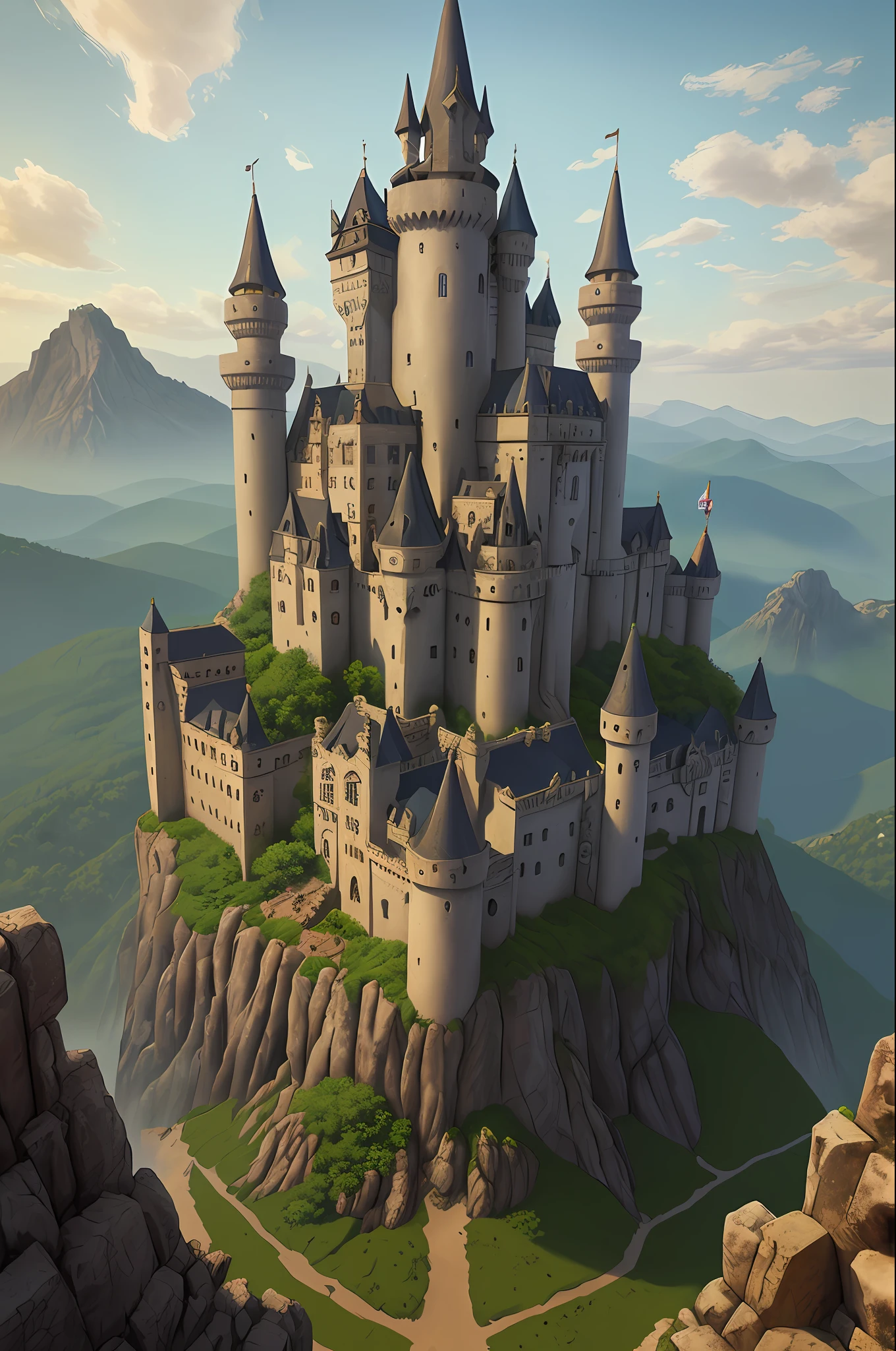 A forbidden castle high up in the mountains, pixel art, (intricate details:1.12), hdr, (intricate details, hyperdetailed:1.15), (natural skin texture, hyperrealism, soft light, sharp:1.2), game art, key visual, surreal