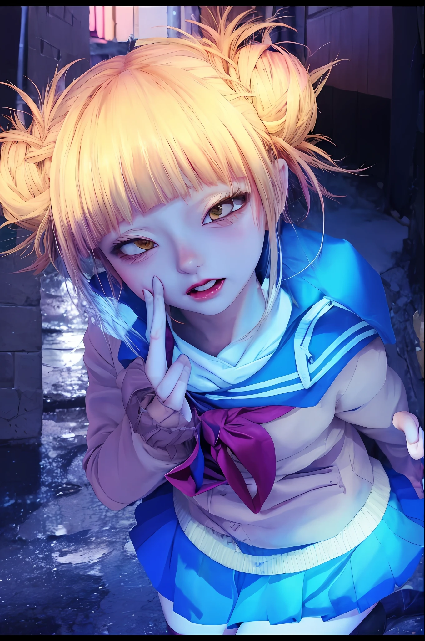 Chica anime con cabello rubio y vestido azul hablando por un teléfono celular., estilo animado 4 k, estilo animado like fate/Estancia de noche, Estilo artístico del anime Moe, arte digital de danganronpa, yandere gapmoe, epic estilo animado, yandere, estilo animado hyper detailed, Anime Wallaper, estilo artístico anime de alta calidad, hd Anime Wallaper, estilo animado