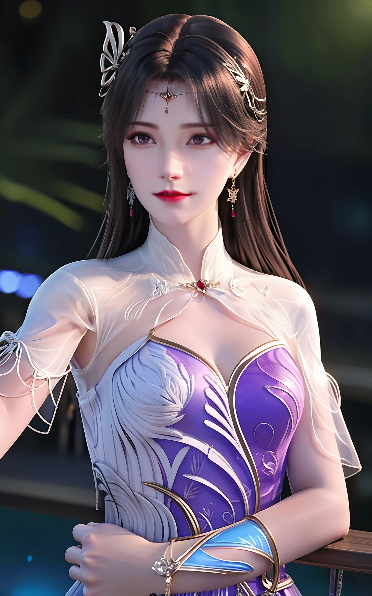 best quality,masterpiece,highres,cg,
1girl,weapon,sword,long hair,dress,water,solo,jewelry,white dress,earrings,hair ornament,splashing,upper body,hair bun,black hair,
lighting,candid,Photograph,high resolution,4k,8k,Bokeh,