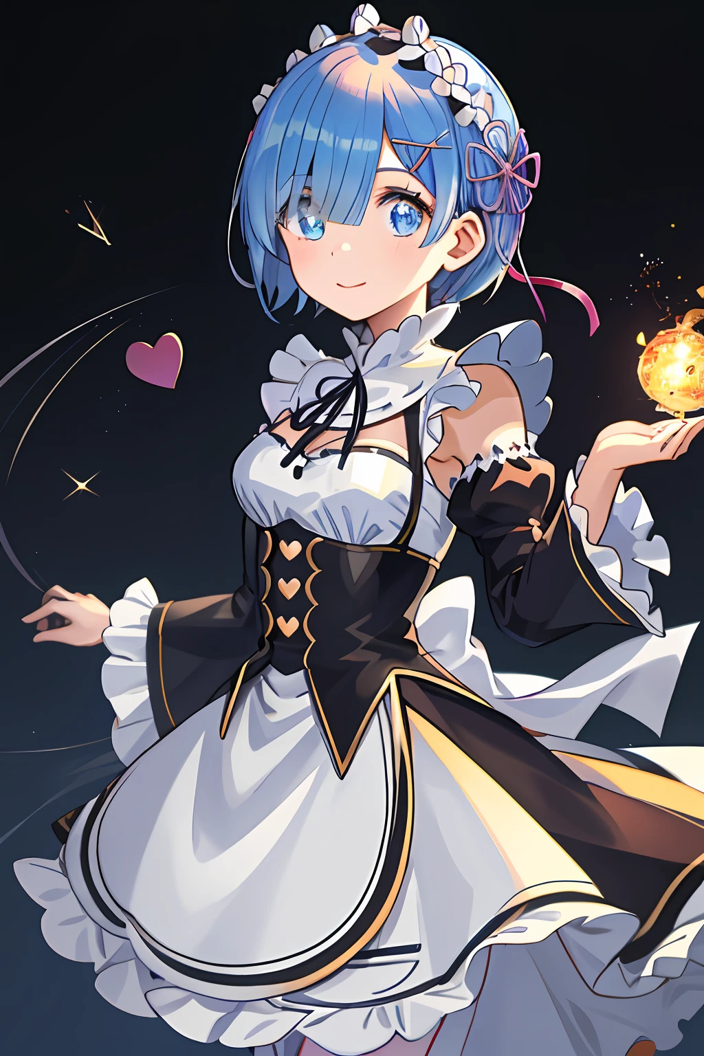 (Masterpiece artwork, best qualityer;1.3), ultra detaild, gazing at viewer, kissed face, From  above, gaping mouth, fully body,sticking out ass, showing her panties,
rem_re_NULL, hair blue, shorth hair, maid uniform, hair ornament, neckleace, maid headdress, detached sleeves, ribbon heart-shaped pupils, pink back ground,