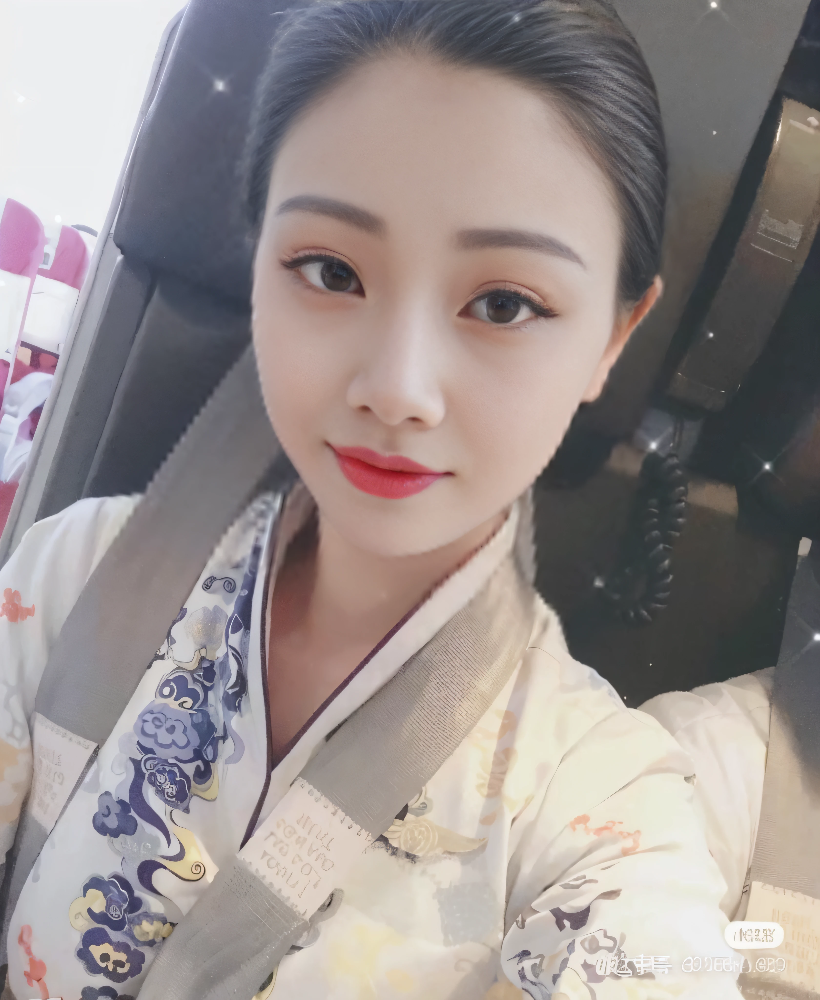 Araki woman sitting in a car in a kimono, White Hanfu, sakimichan, Hanfu, komono, Korean woman, beautiful Korean women, Yoshitomo Nara, wearing white silk robe, Korean girl, with acient chinese clothes, Middle metaverse, xintong chen, wenfei ye