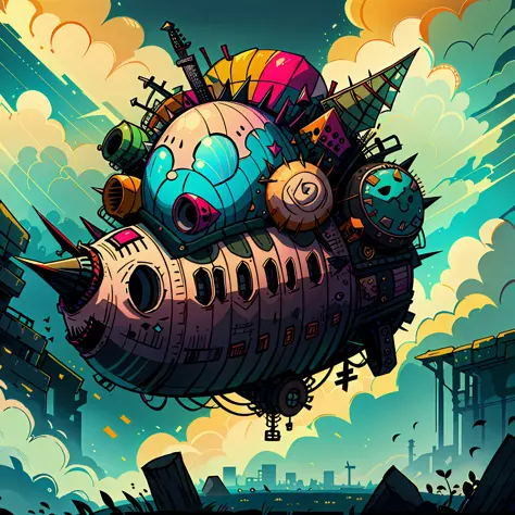 punkpunkai 
dirigible, nuvem  , ambiente desordenado