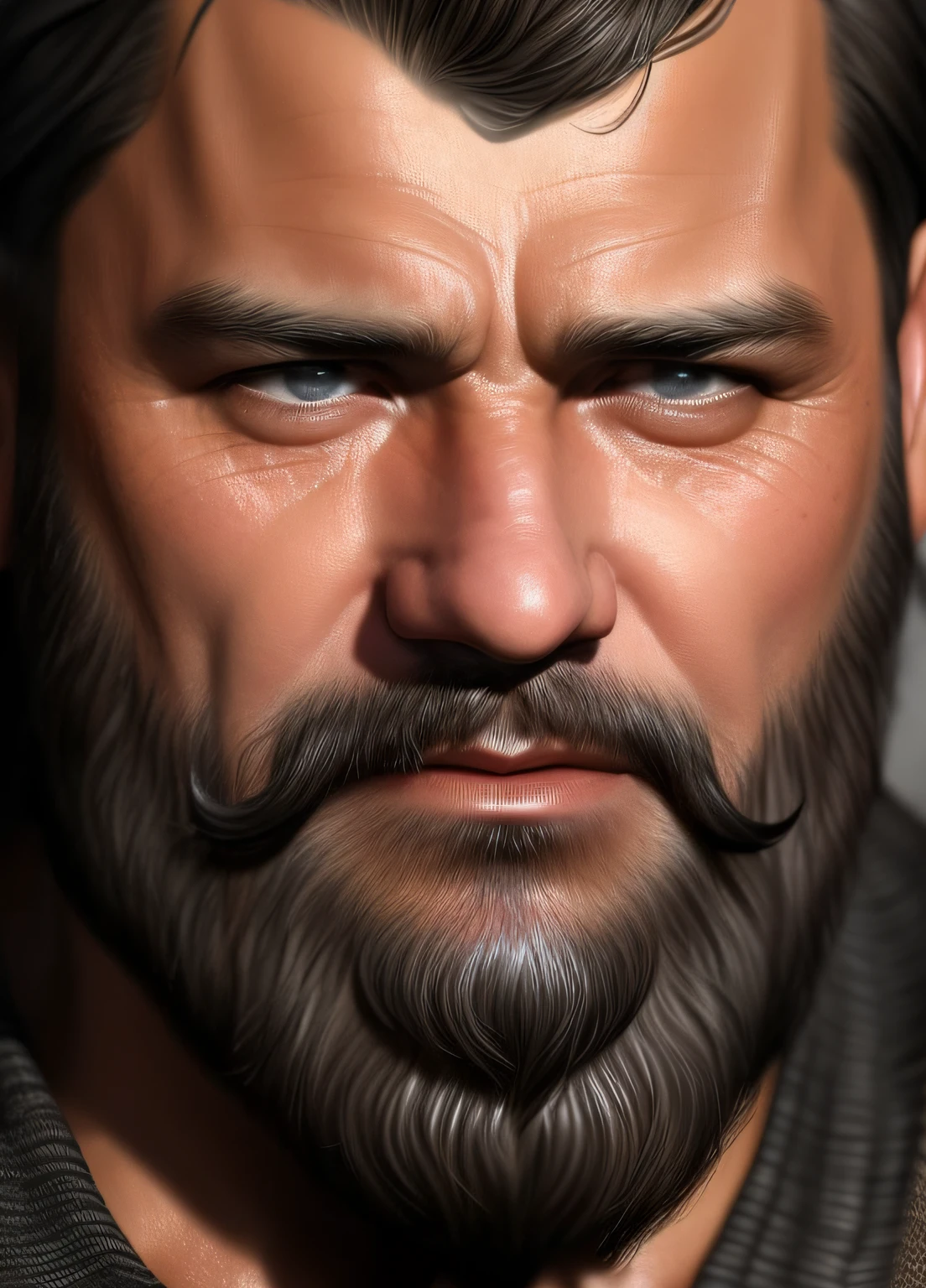 close-up of a man with beard and beard, super detailed fantasy character, ultra realistic concept art, wojtek fus, highly realistic concept art by Darek Zabrocki, ultra realistic concept art, highly realistic digital art, amazing character art, realistic character concept art, hyper realistic fantasy, epic fantasy character art, 4k concept art and hyperrealism.