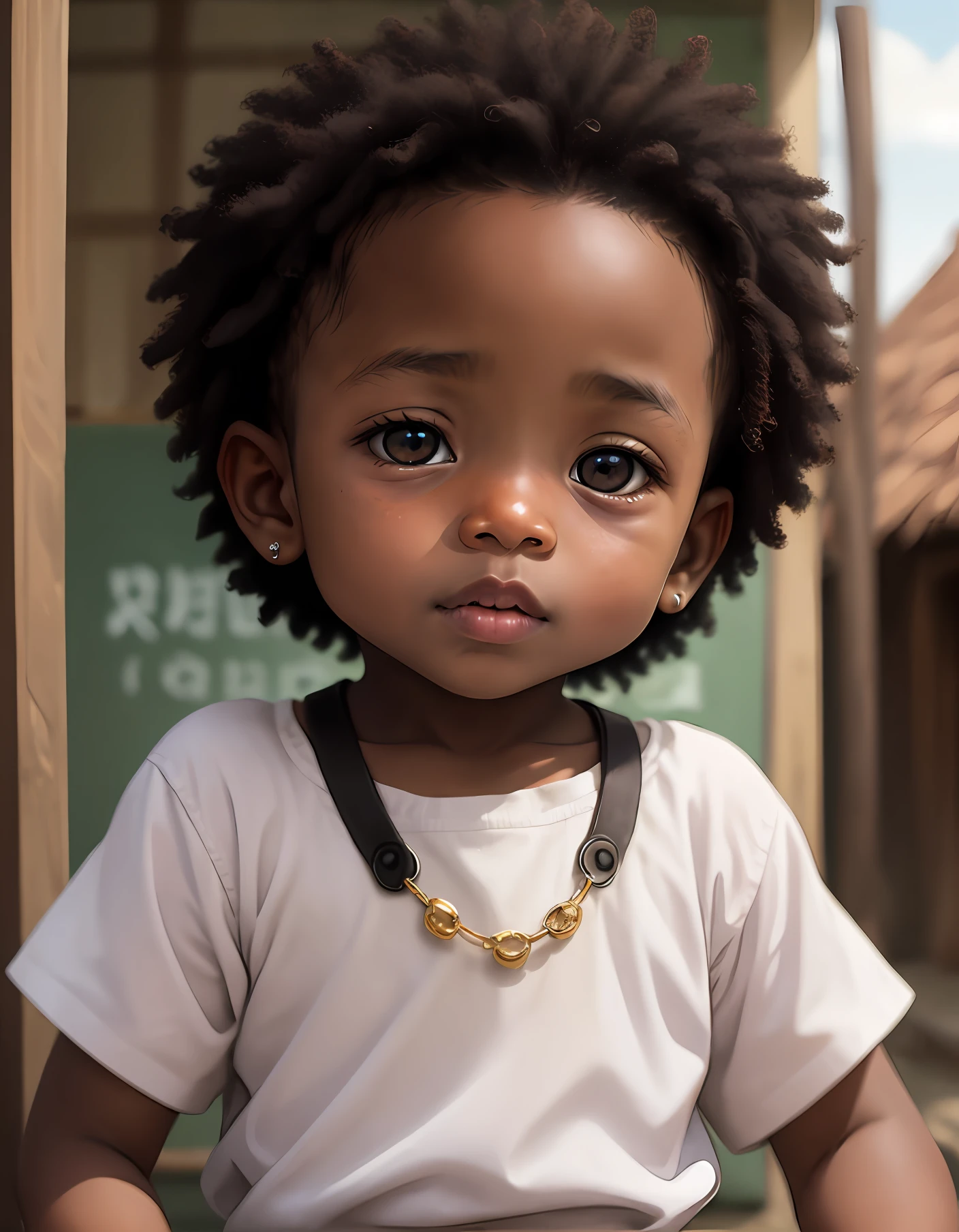 Black baby boy in village