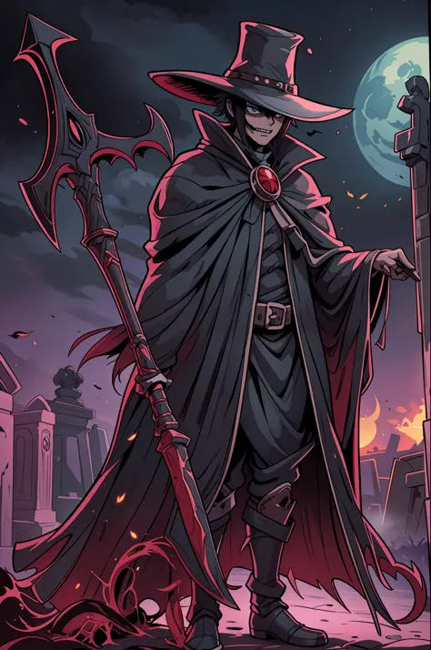 "best quality, ultra-detailed, masterful illustration, Izuku Midoriya as the grim reaper wearing plague doctor's clothes, holdin...