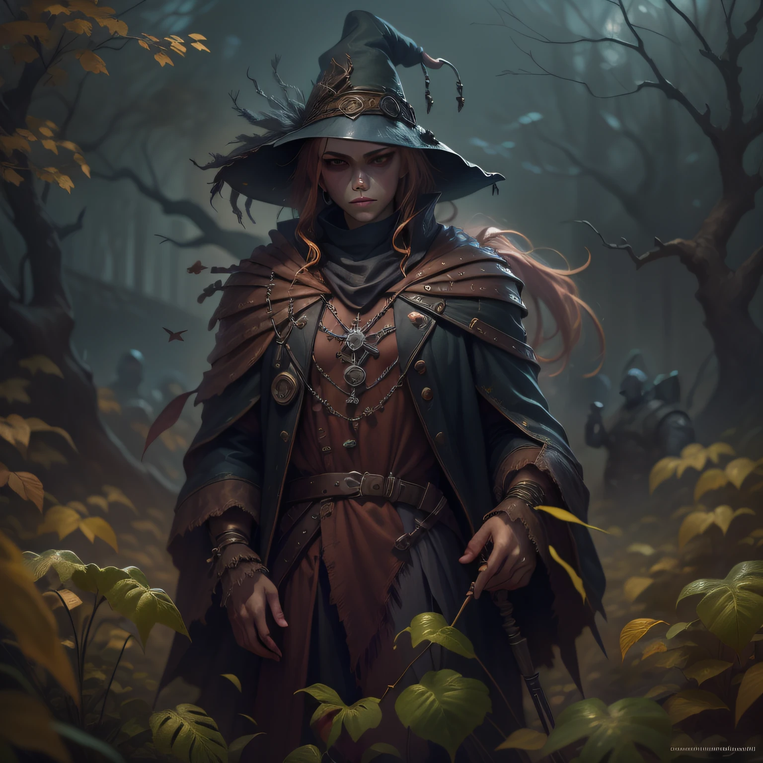 sad scarecrow, digital art, dark fantasy, highly detailed, no crop  body only, artstation, art by bradleyli  and greg rutkowski and Hikari Shimoda and Edmund Blair Leighton and Charlie Bowater, painted warhammer miniature  poster, depth of field, detailed