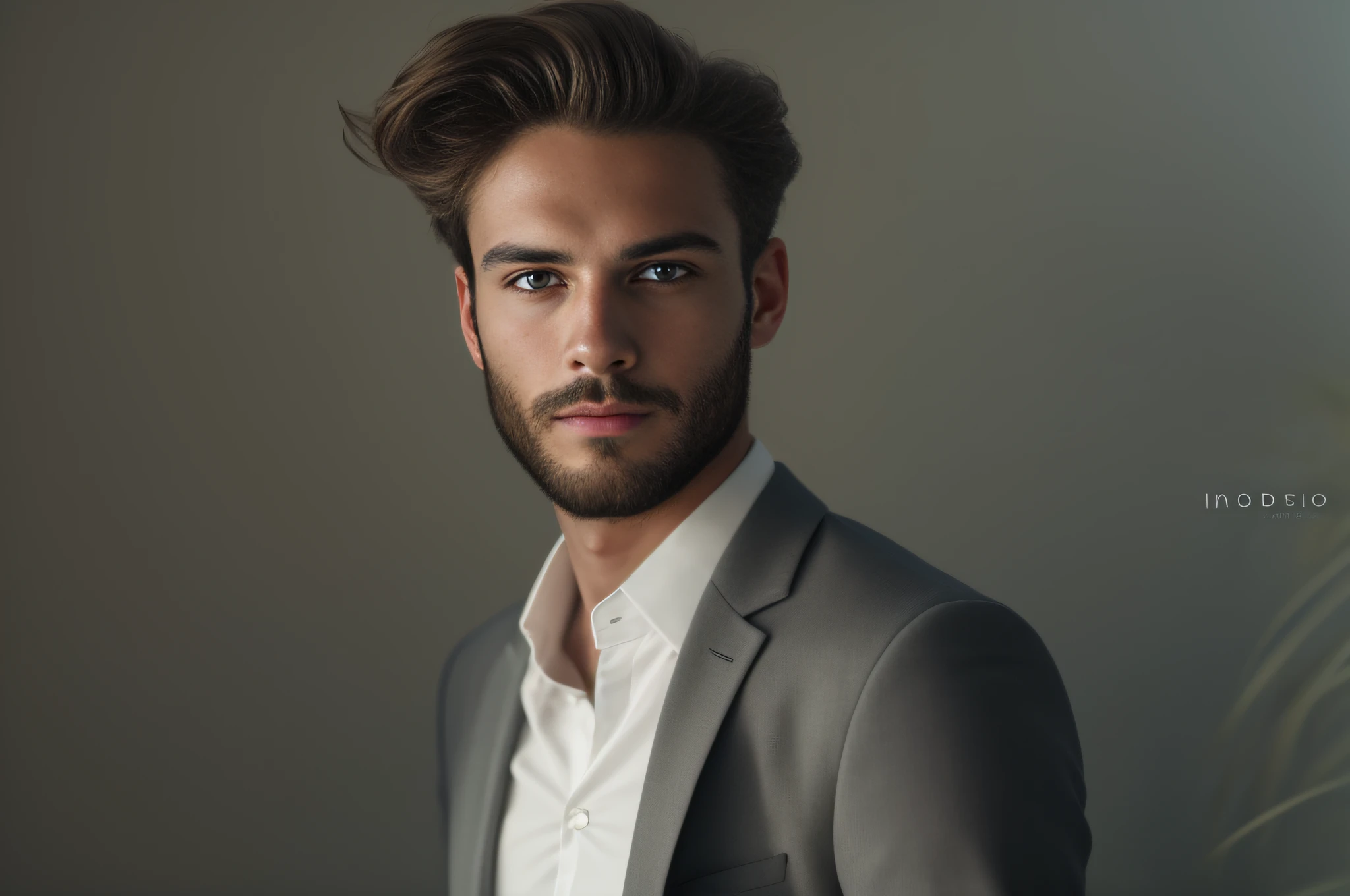 Un hombre de 25 años de Suecia, masculino, barbado, barba clave, modelo, cuerpo entero, pose elegante, muy bonito, mirando a la camara, imagen detallada, uhd, 8k, bien iluminado, grano de película