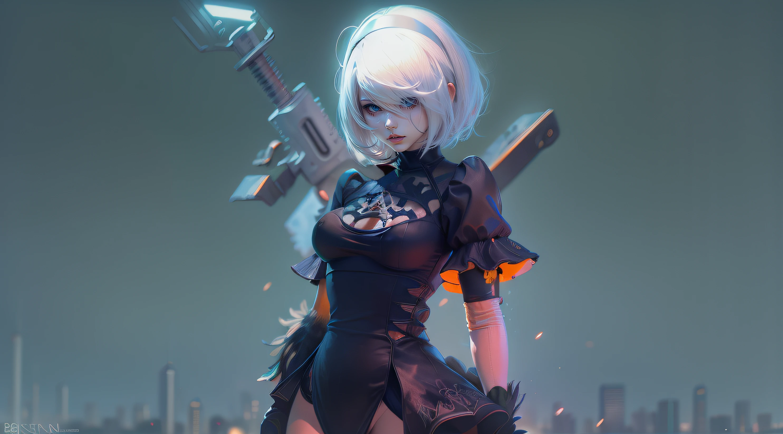 2b nier automata, Yorha Modelo 2, cana, Falda muy, muy corta, ultra realista, kinematics, ultra detallado, braless, sin sosten, portaligas y medias, Chica de anime con espada y espada en la ciudad por la noche, Anime Arte cyberpunk, Arte digital cyberpunk anime, arte de anime cyberpunk, Cyberpunk futurista neo, Anime cyberpunk moderno, Digital Cyberpunk - Arte Anime, estilo de arte cyberpunk, Chica de anime cyberpunk, Anime Cyberpunk, cyberpunk themed art, Chica femenina de anime cyberpunk, cyberpunk 2 0 y. o Chica modelo, Arte digital cyberpunk, Cyberpunk anime chica mecha