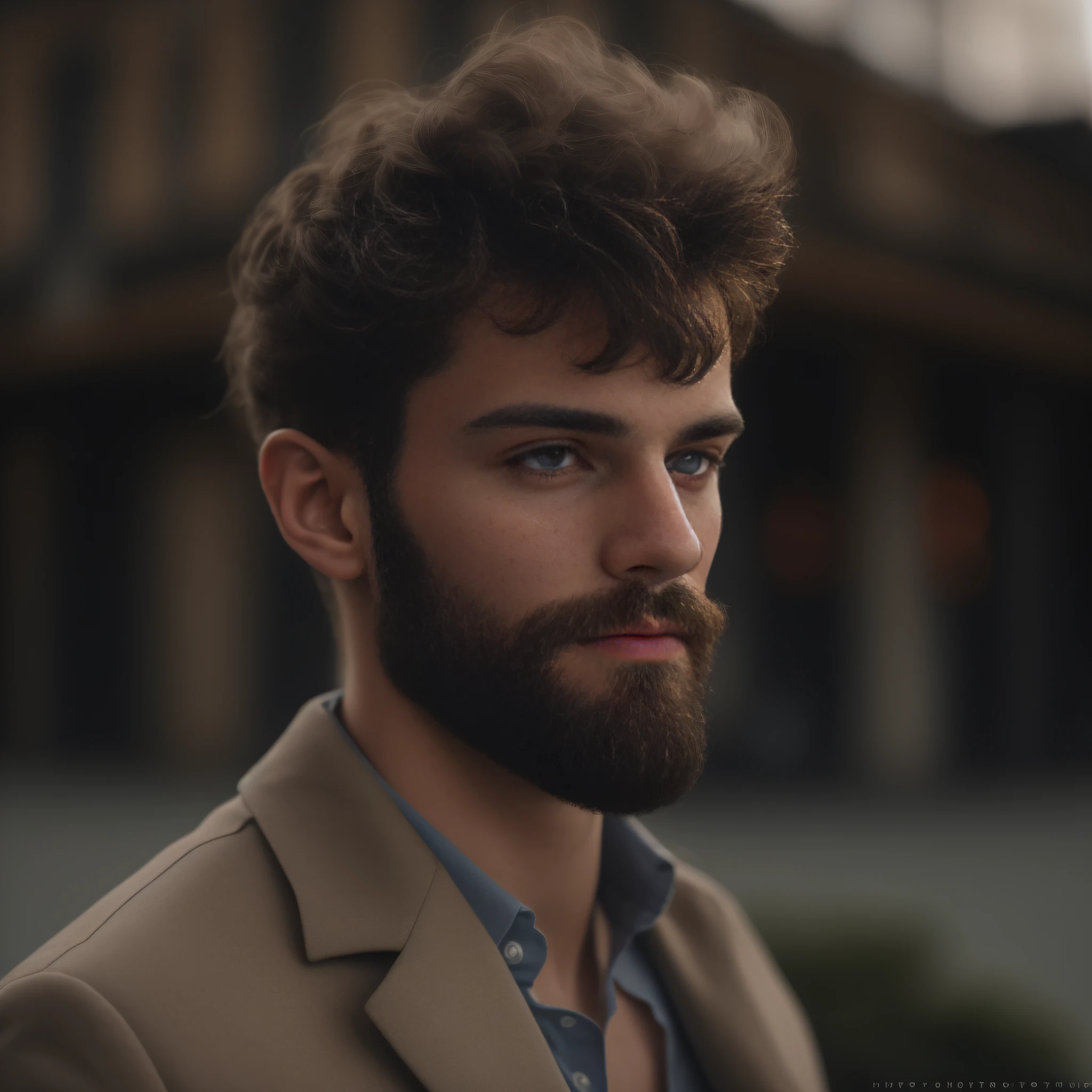 23-летний мужчина из Бельгии., мужской род, бородатый, ключевая борода, модель, все тело, элегантная поза, очень красивый, глядя в камеру, детальное изображение, UHD, 8К, хорошо освещенный, зерно пленки, идеальное освещение