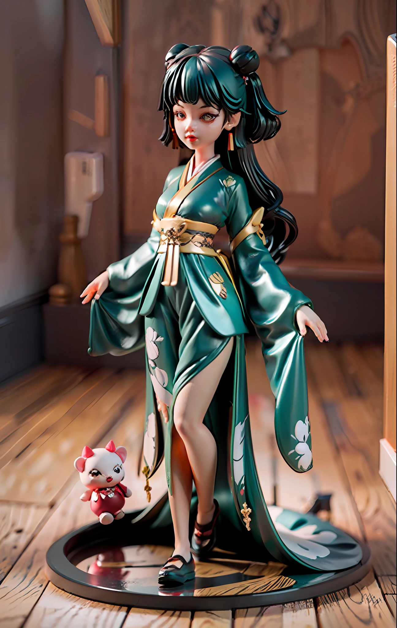 Super cute girl full body 3D,Tang suit，Hanfu，Pop Mart blind box，adolable，8K，hyper HD，high definition detail，tmasterpiece，((best detail)),((high qulity))Pop Mart blind box, Blind box dolls,hyper-detailing