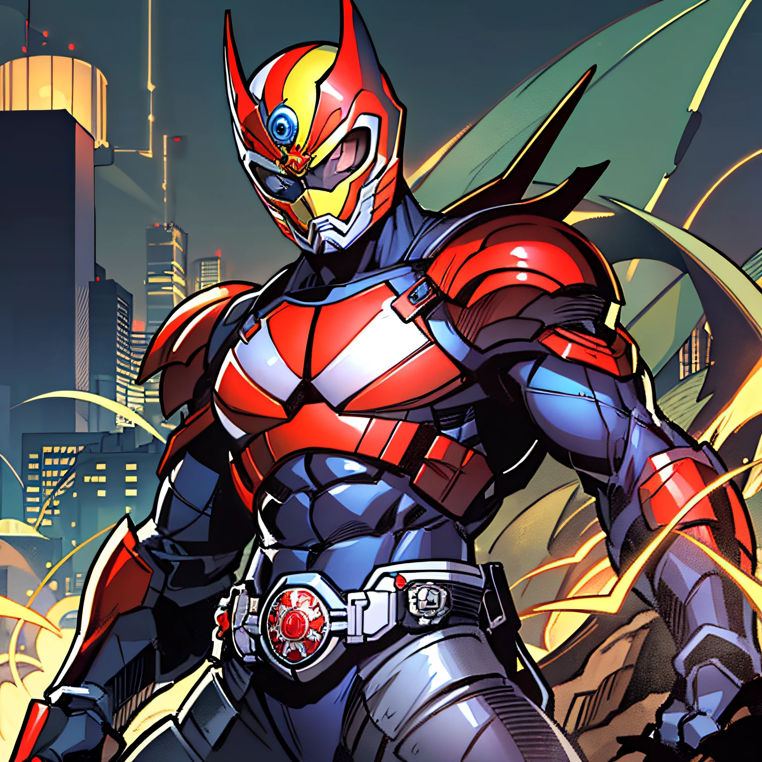 Seventh Ranger, Ciber armadura, Kamen Rider Dragon Rider Belt, Ninja ciborgue, Red X DC, alta qualidade, homem de ferro, mascara fechada, mascara de Hockey, Arma power ranger
