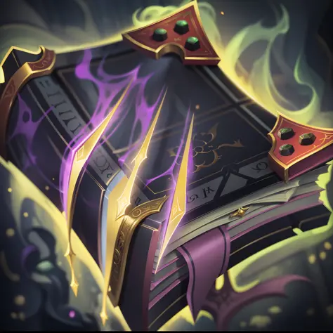 8K,Real materials,HD detail textures,A purple book，There is a green flame on it, floating spellbook, lost grimoire, grimoire, league of legends arcane, arcane league of legends, league of legends inventory item, ability image, spellbook, leblanc, arcane ar...