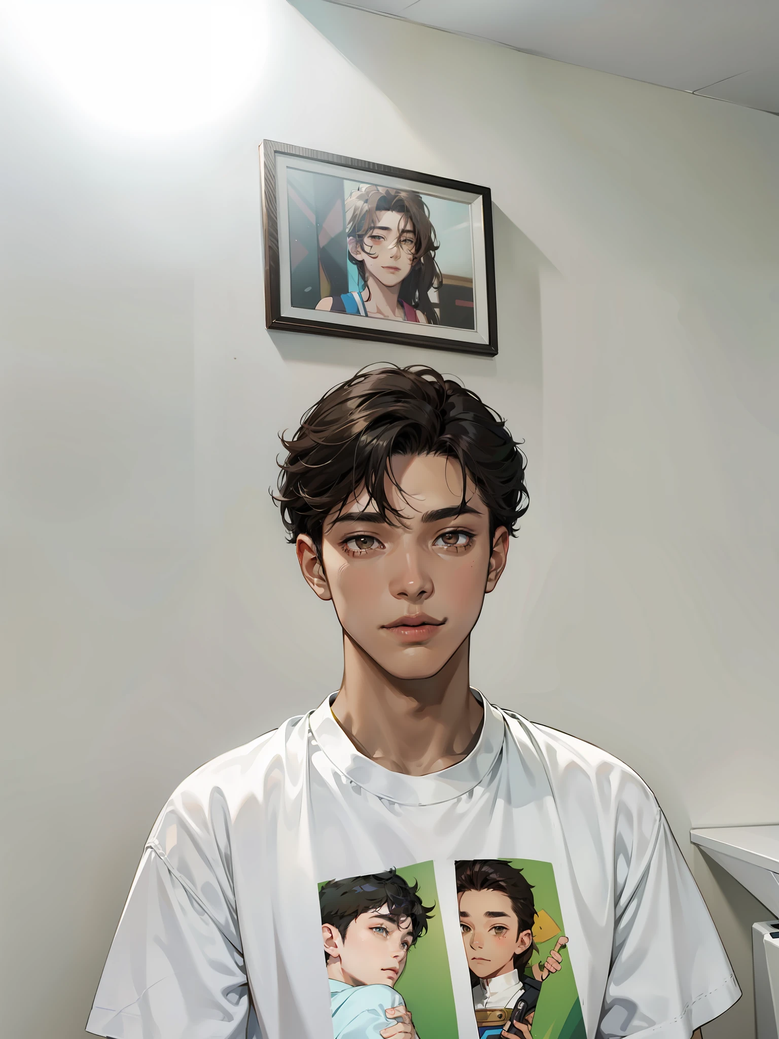 Arafed image of a boy with a picture of himself on a shirt - SeaArt AI