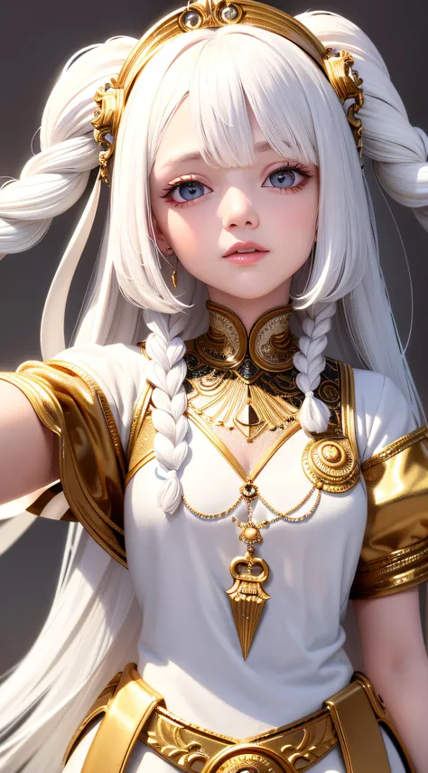 best quality, masterpiece,white hair, gold eyes,white clothes - SeaArt AI