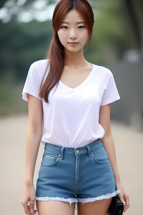 Una bella joven coreana, fashion, verano