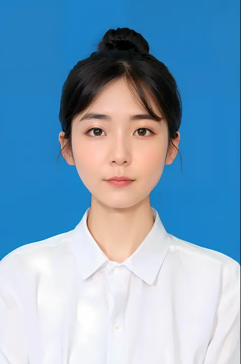 a close up of a woman with a white shirt on posing for a picture, xintong chen, Li Zixin, Zhang Pengzhen, wenfei ye, xiaofan zha...
