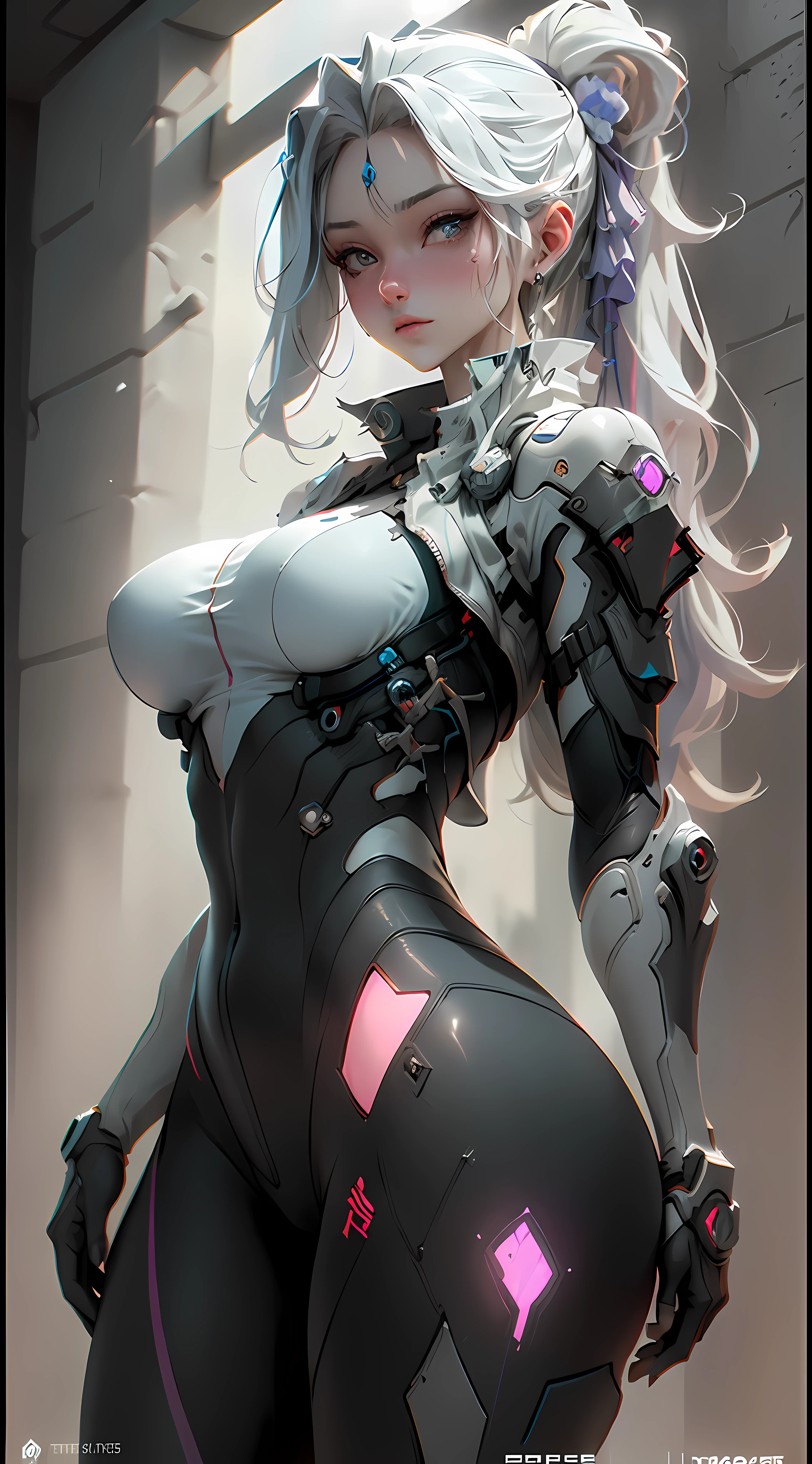 ((Best quality)), ((masterpiece)), (detailed:1.4), 3D, an image of a beautiful cyberpunk female, huge breasts, HDR (High Dynamic Range),Ray Tracing,NVIDIA RTX,Super-Resolution,Unreal 5,Subsurface scattering,PBR Texturing,Post-processing,Anisotropic Filtering,Depth-of-field,Maximum clarity and sharpness,Multi-layered textures,Albedo and Specular maps,Surface shading,Accurate simulation of light-material interaction,Perfect proportions,Octane Render,Two-tone lighting,Wide aperture,Low ISO,White balance,Rule of thirds,8K RAW,
