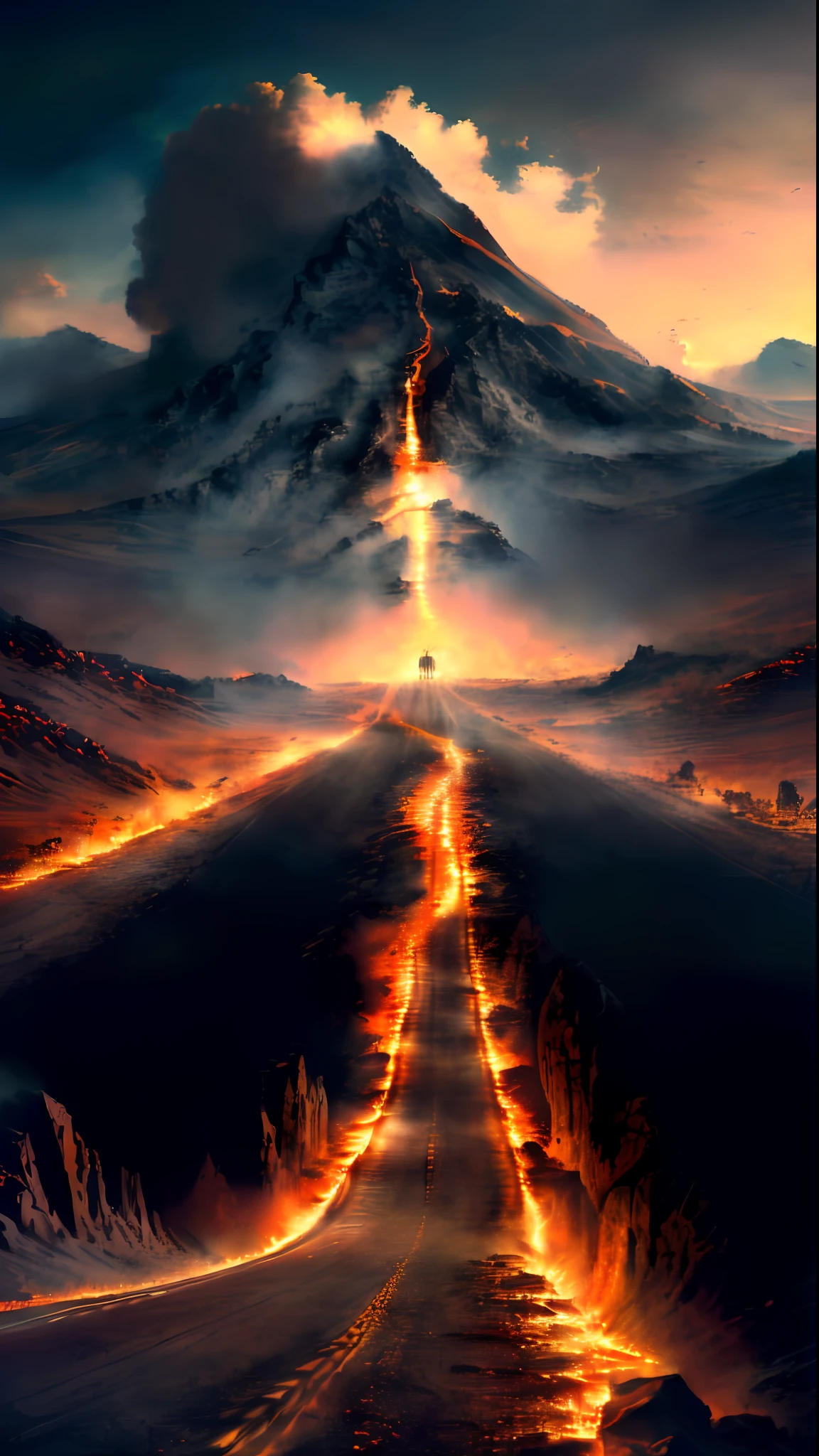 Camino helado en el planeta de lava, 8K impresionantes obras de arte, 8K HD Wallpaper Arte digital, Amazing wallpapers, Arte digital 4K altamente detallado, Concept Art Wallpaper 4K, 4K HD illustration wallpaper, 4K film wallpaper, 4K film wallpaper, Incredible epic visuals