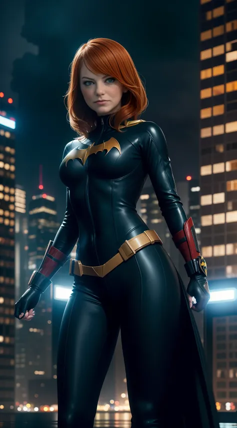 Emma Stone, beauty, Batgirl clothes, Batgirl cosplay, full body photo ...