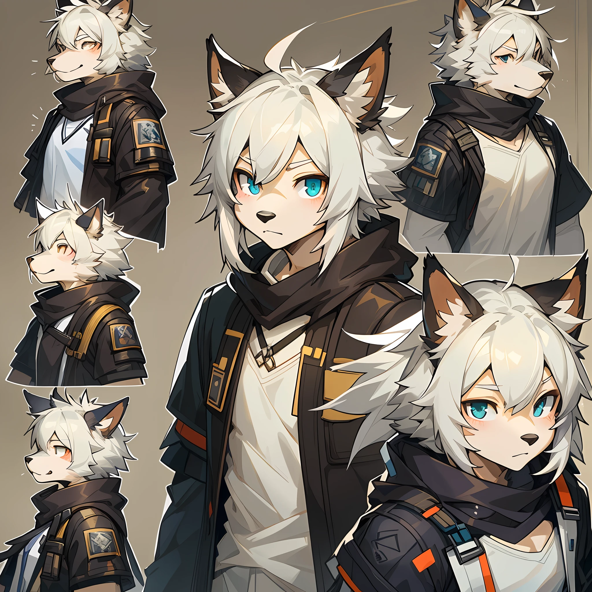 ((masterpiece)), (ultra detailed), (best quality), detailed background, (style of Arknights), (concept art, character sheet),absurdres(highly detailed beautiful face and eyes)perfect anatomy(angelic handsome boy, kemono, child)(furry anthro),